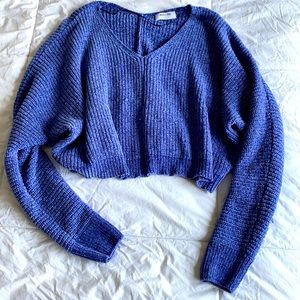 Oversized Cropped Knit Sweater